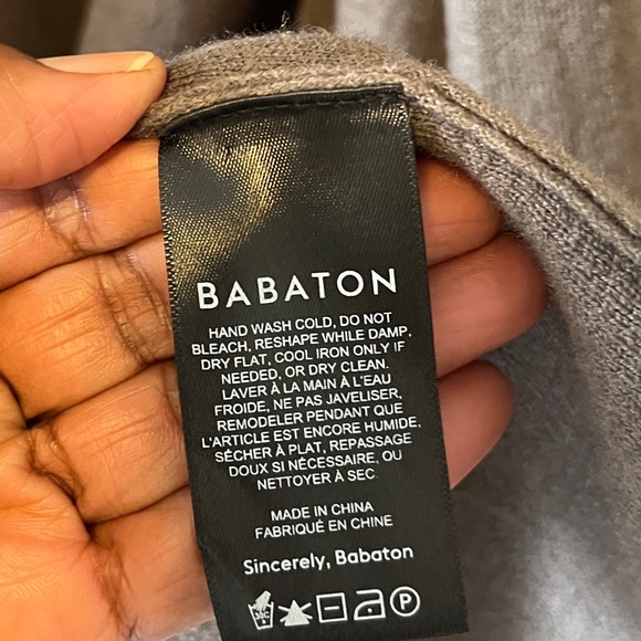 Aritzia Babaton Lance Cardigan in Dark Gray Olive Medium Open Front Wool Blend - Picture 8 of 11